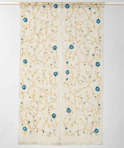 Floral Sheer Noren Curtain