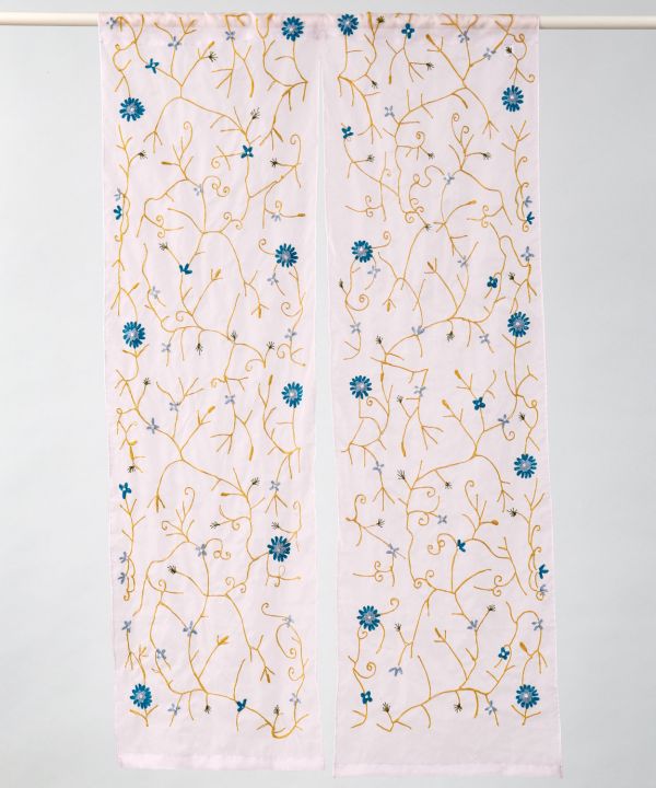 Floral Sheer Noren Curtain