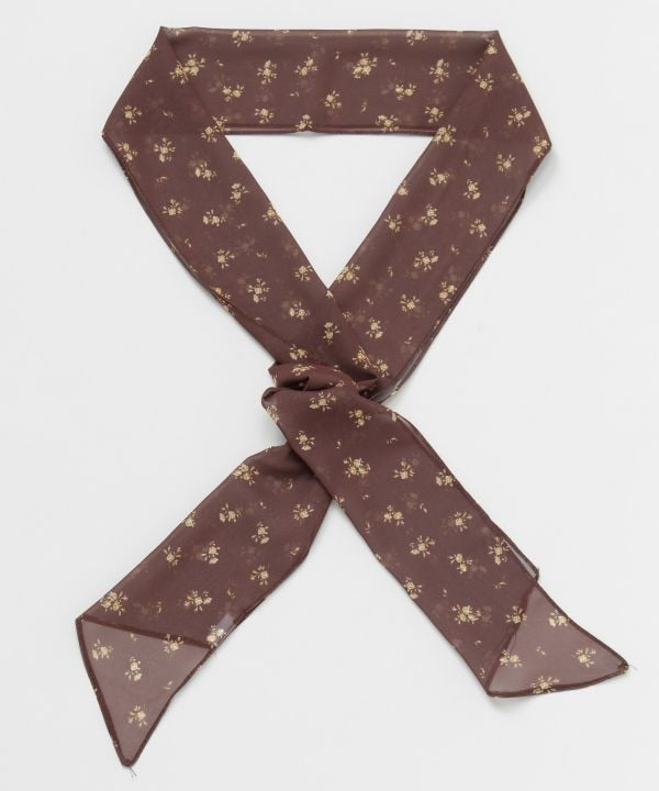 Floral Ribbon Slim Scarf