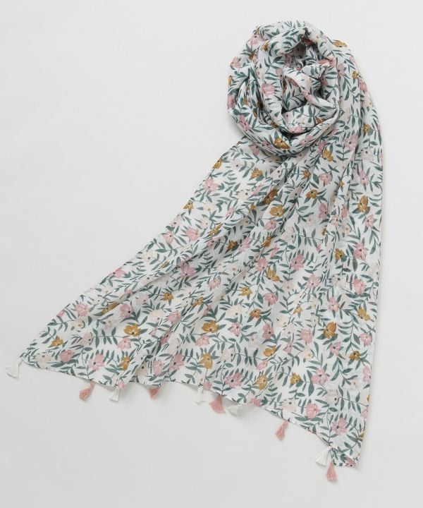 Soft Textured Floral Scarf