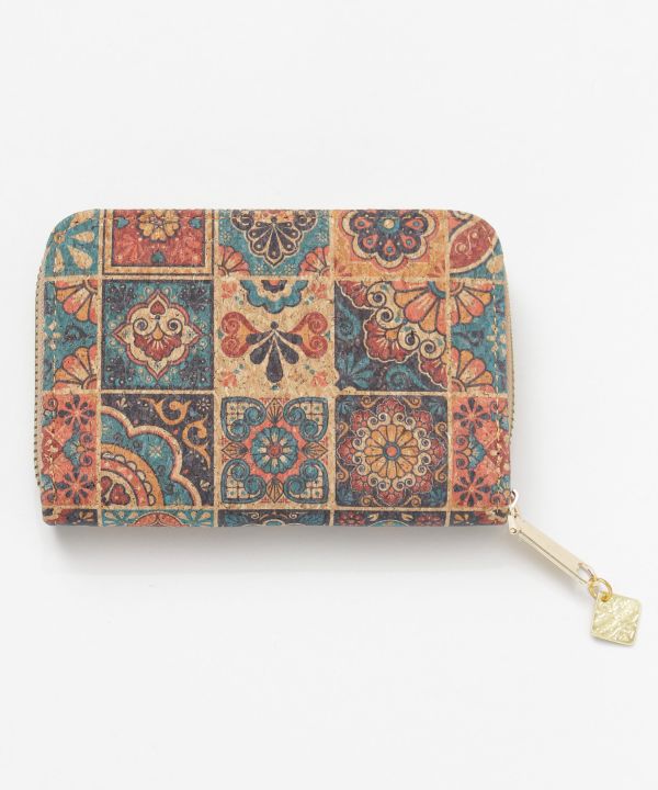 復古圖案軟木皮夾