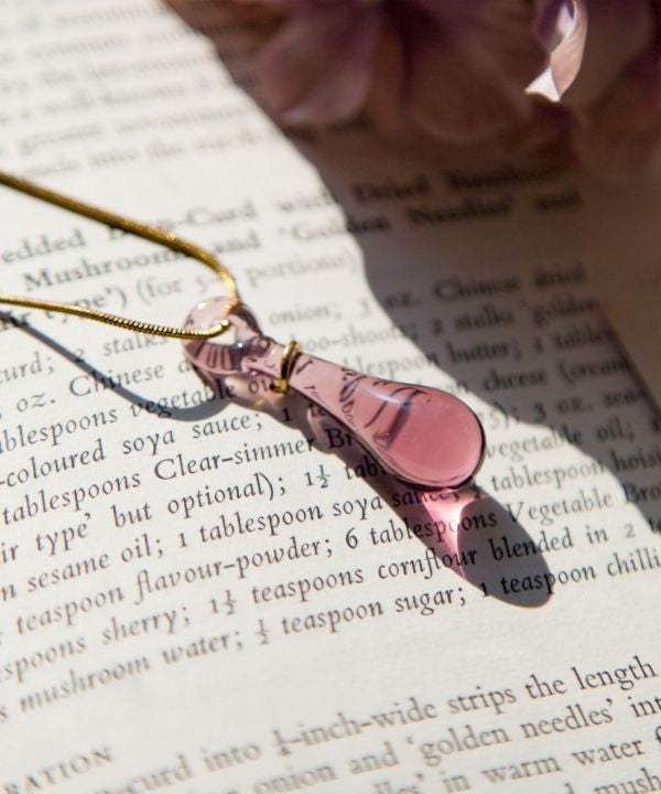 Teardrop Venetian Glass Pendant Necklace Necklaces by 欧州航路 - Ametsuchi