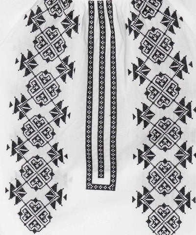 Geometric Embroidery Bloue