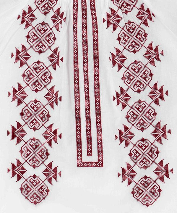 Geometric Embroidery Bloue