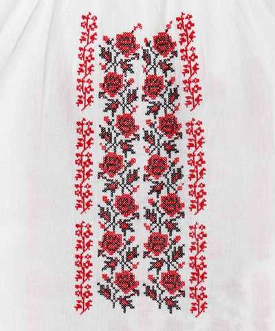 Floral Embroidery Bloue