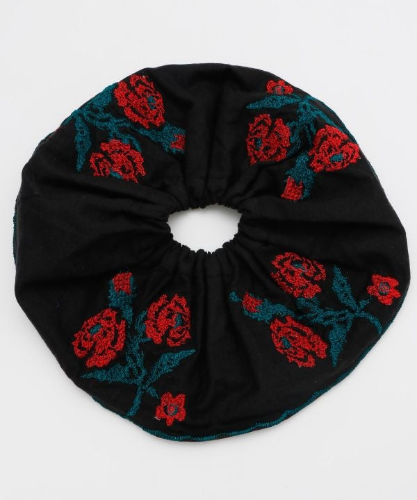 Floral Embroidery Scrunchie