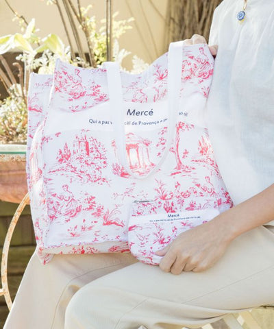 Organic Cotton French Print Tote Bag