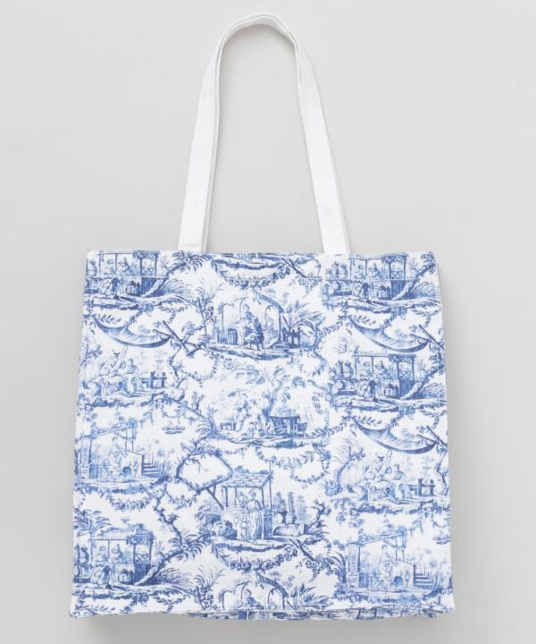 Organic Cotton French Print Tote Bag