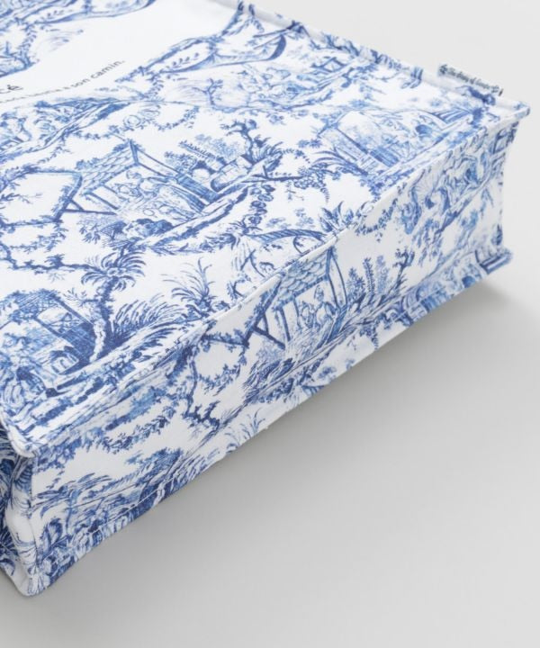 Organic Cotton French Print Tote Bag