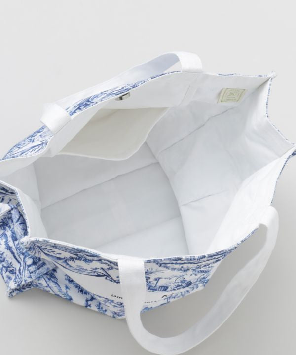 Organic Cotton French Print Tote Bag