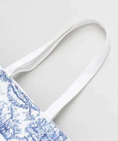 Organic Cotton French Print Tote Bag