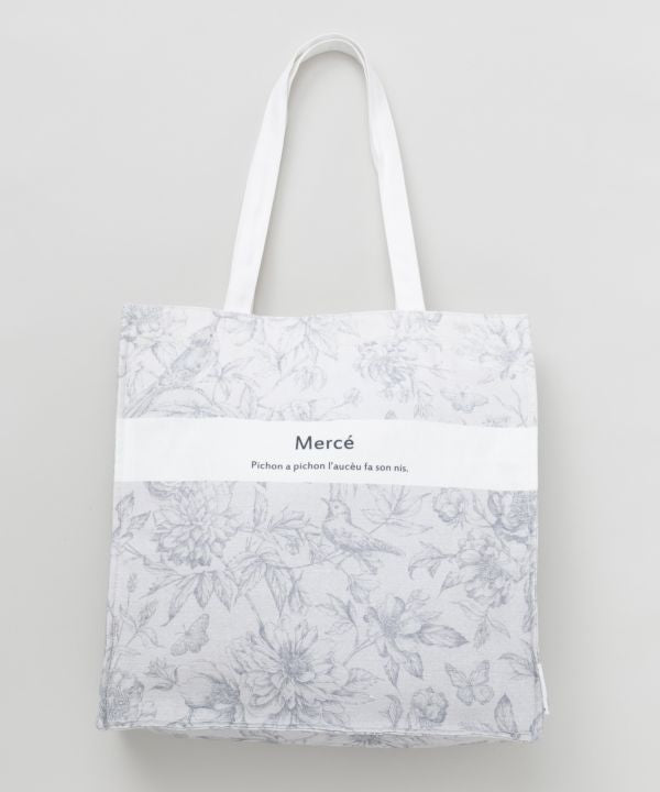 Organic Cotton French Print Tote Bag