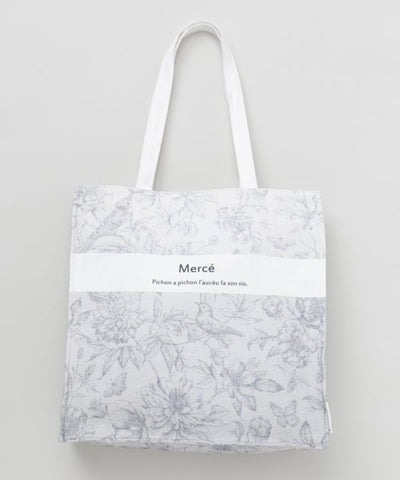 Organic Cotton French Print Tote Bag