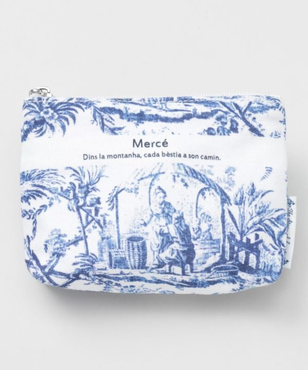 Organic Cotton French Print Pouch