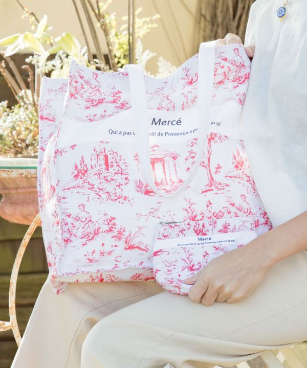 Organic Cotton French Print Pouch