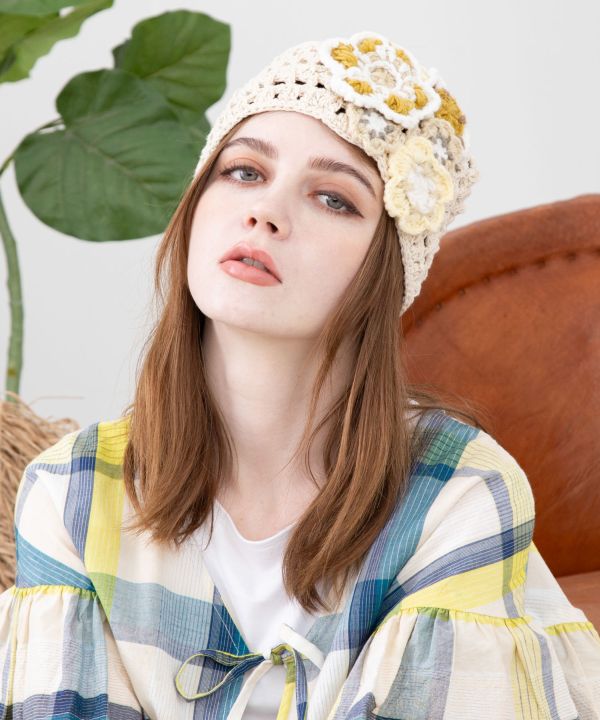 Floral Knit Headband by AMINA - Ametsuchi