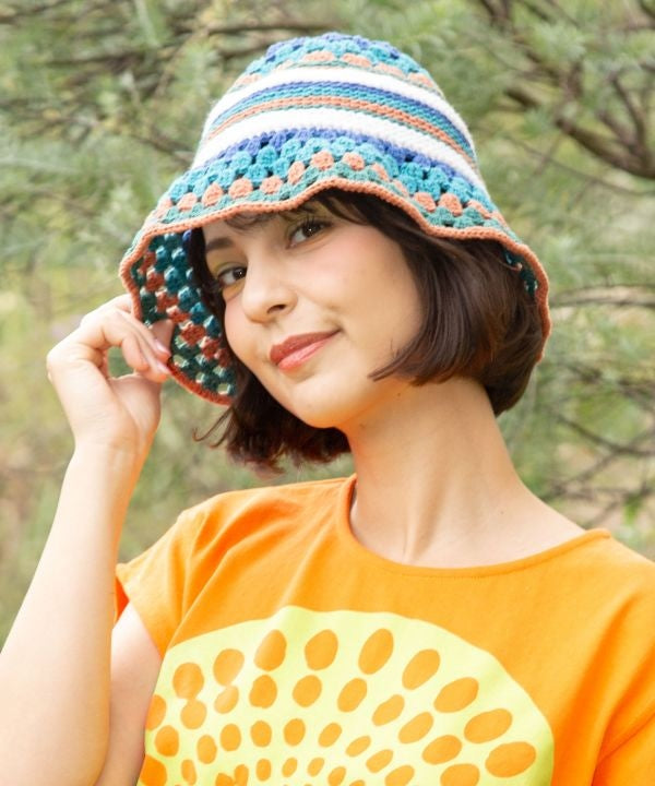 Cotton Hand Knit Hat Caps & Hats by AMINA - Ametsuchi