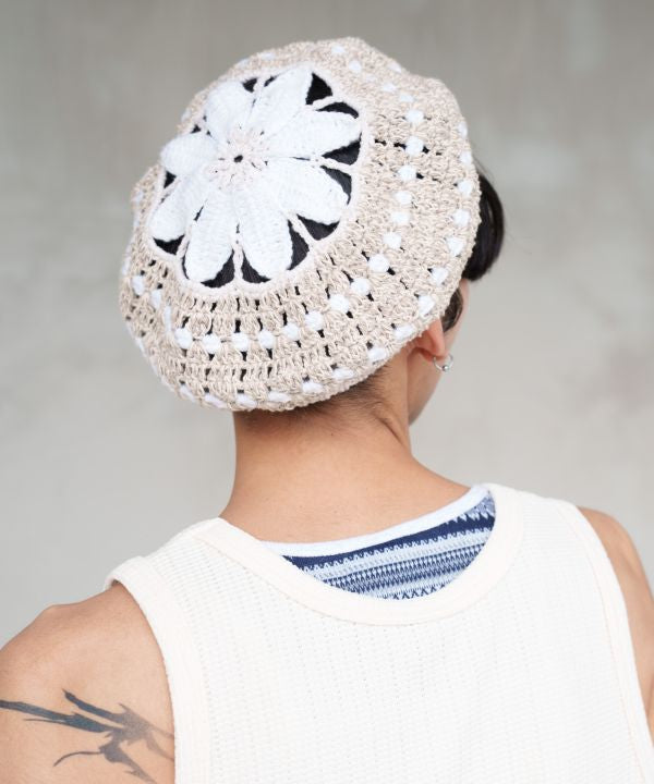 Hand Knit Flower Beret Caps & Hats by AMINA - Ametsuchi