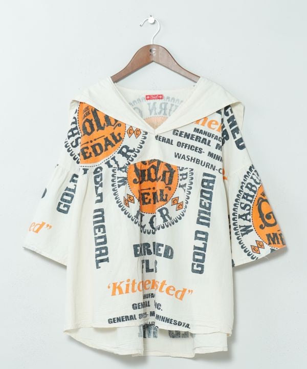 Ad Inspired Graphic Sailor Collar Top