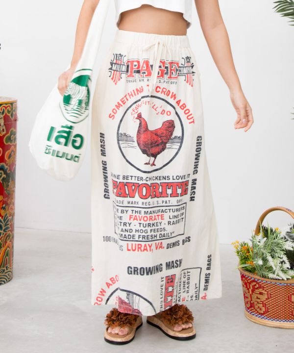 Ad Inspired Graphic Long Skirt