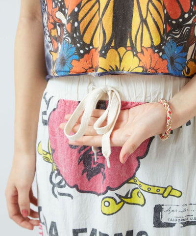 Ad Inspired Graphic Tiered Midi Skirt by AMINA - Ametsuchi