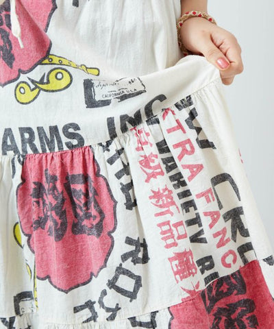 Ad Inspired Graphic Tiered Midi Skirt by AMINA - Ametsuchi