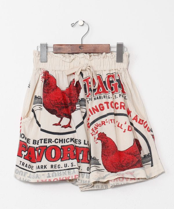 Ad Inspired Graphic Cotton Shorts by AMINA - Ametsuchi