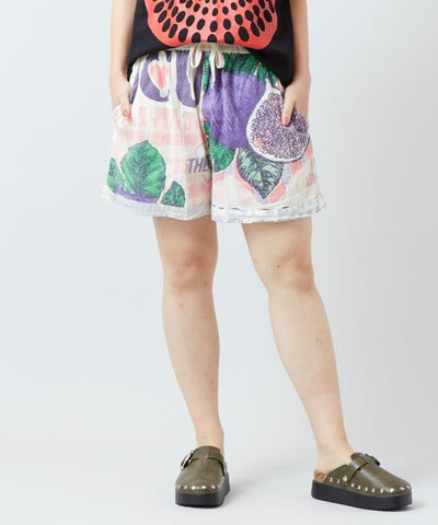 Ad Inspired Graphic Cotton Shorts by AMINA - Ametsuchi