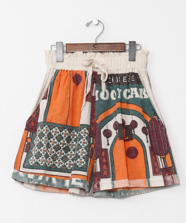 Ad Inspired Graphic Cotton Shorts by AMINA - Ametsuchi