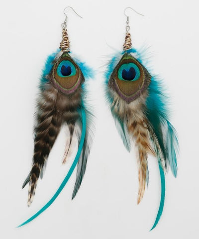 Feather Motif Statement Earrings by AMINA - Ametsuchi