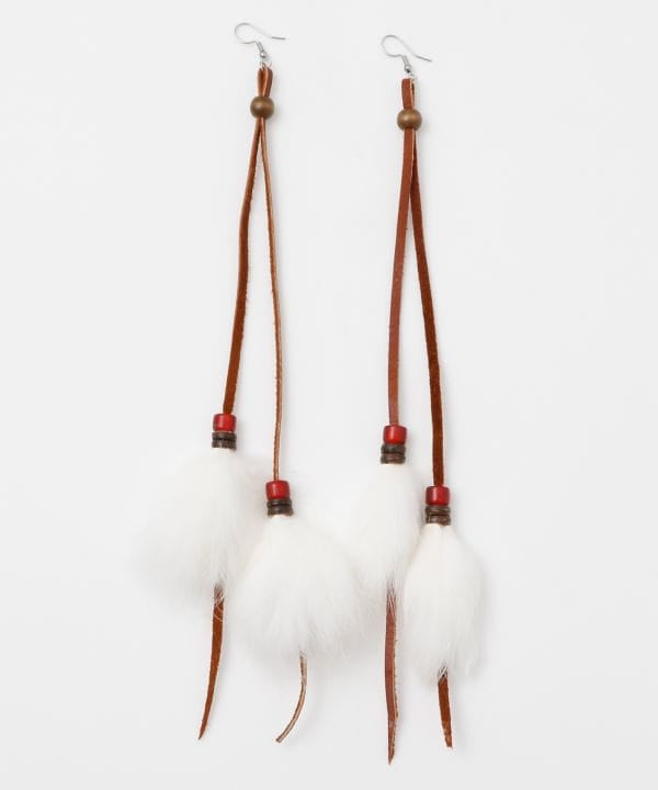 Suede Faux Fur Earrings by AMINA - Ametsuchi