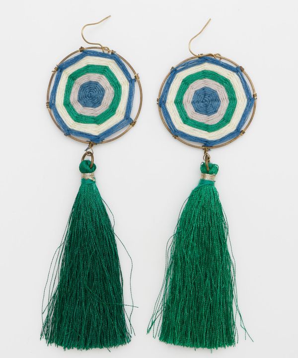 Tassel Target Earrings by AMINA - Ametsuchi