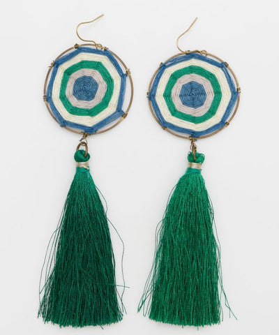 Tassel Target Earrings by AMINA - Ametsuchi