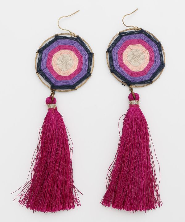 Tassel Target Earrings by AMINA - Ametsuchi