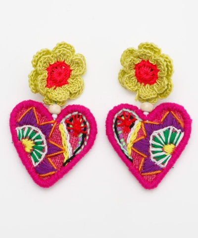 Anting Motif Bunga Hati oleh AMINA - Ametsuchi