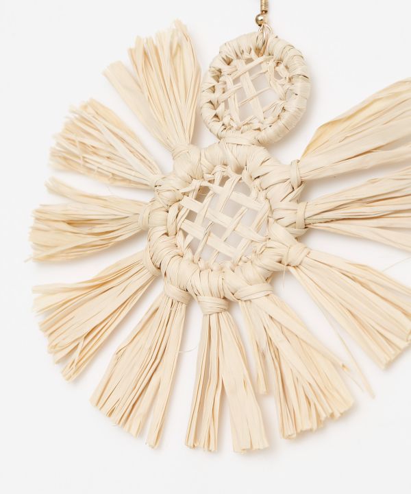 Boucles d'oreilles rondes en rotin Sun par AMINA - Ametsuchi
