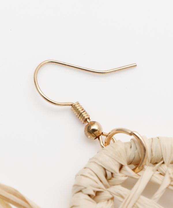 Boucles d'oreilles rondes en rotin Sun par AMINA - Ametsuchi