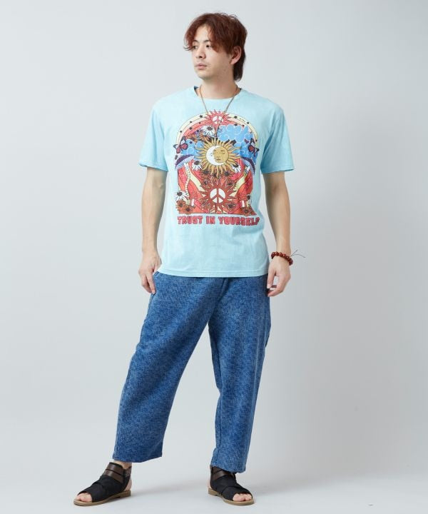 Denim Texture Cotton Pants by AMINA - Ametsuchi