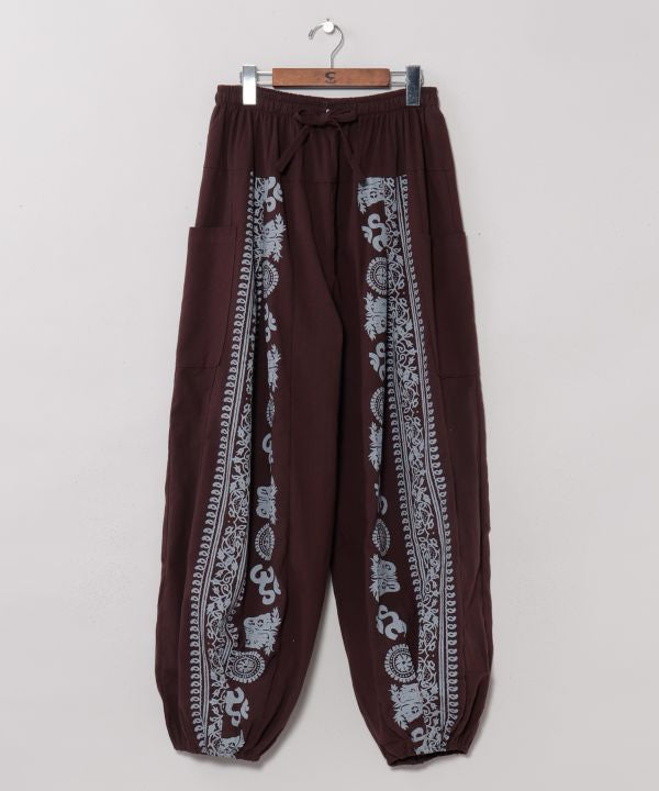 OM Motif Print Harem Pants by AMINA - Ametsuchi