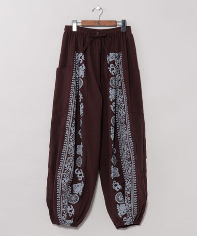 OM Motif Print Harem Pants by AMINA - Ametsuchi