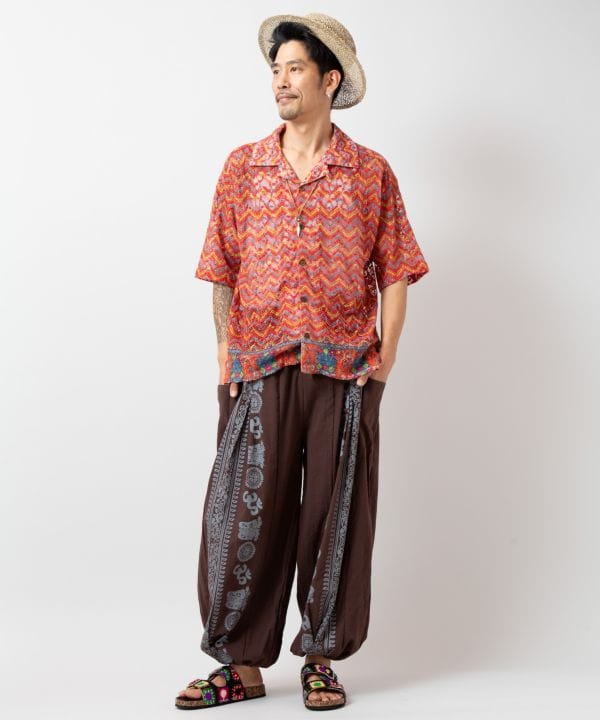 OM Motif Print Harem Pants by AMINA - Ametsuchi