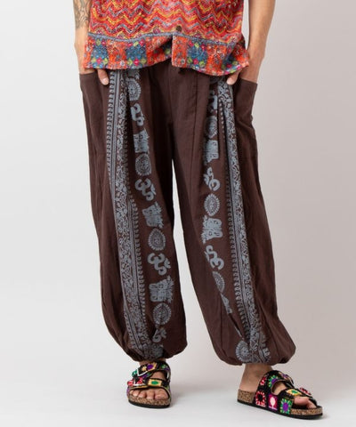 OM Motif Print Harem Pants by AMINA - Ametsuchi