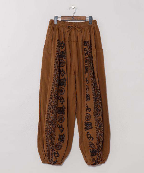 OM Motif Print Harem Pants by AMINA - Ametsuchi