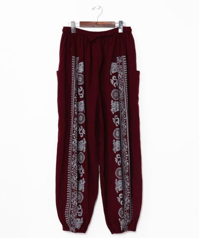 OM Motif Print Harem Pants by AMINA - Ametsuchi