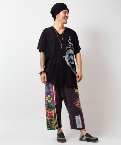 Oversized Cotton Print Top by AMINA - Ametsuchi