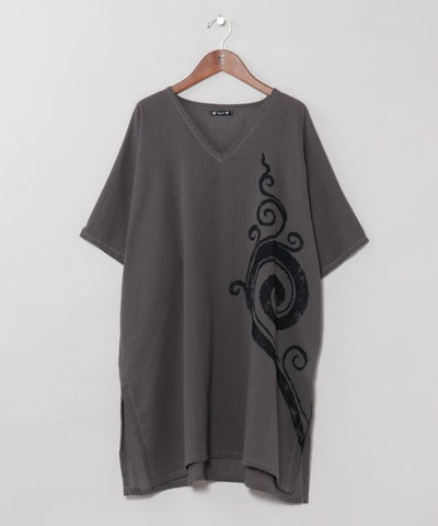 Oversized Cotton Print Top by AMINA - Ametsuchi