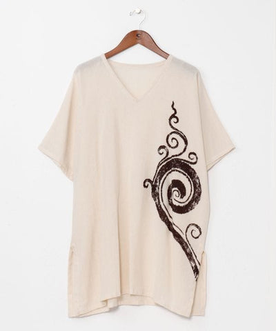 Oversized Cotton Print Top by AMINA - Ametsuchi