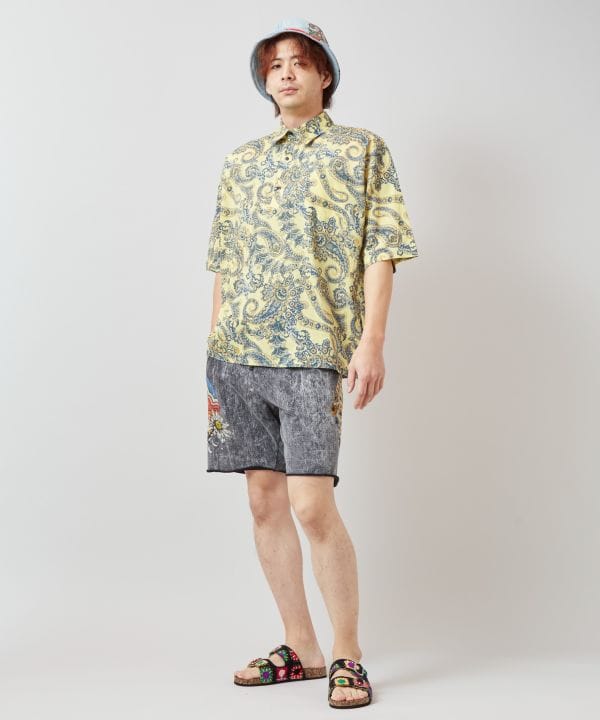 Sun Moon Print Shorts by AMINA - Ametsuchi