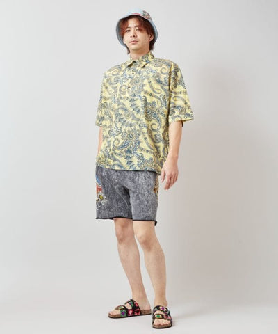 Sun Moon Print Shorts by AMINA - Ametsuchi