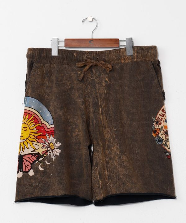 Sun Moon Print Shorts by AMINA - Ametsuchi